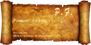 Pomper Frida névjegykártya